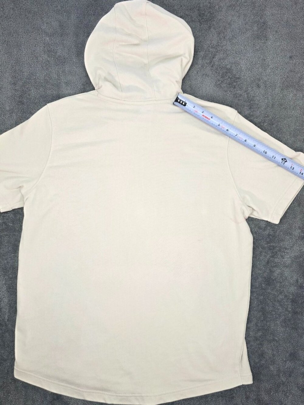 Under Armour Project Rock Short Sleeve Hoodie XL Beige Loose Fit - Picture 7 of 9